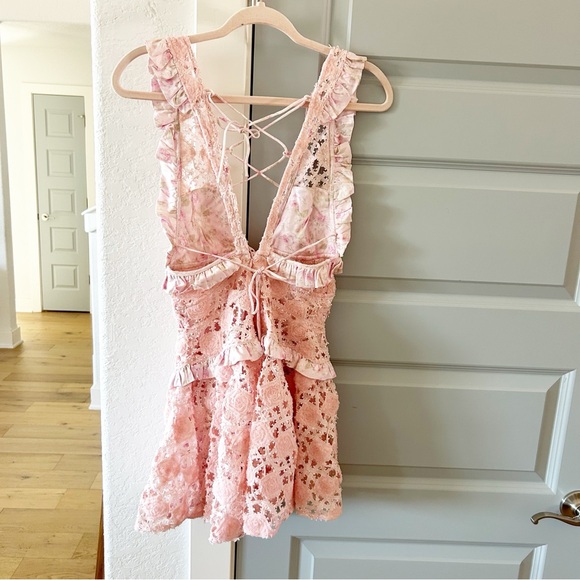 NWT For Love & Lemons Alessia Floral Crochet Lace Mini Dress - Picture 6 of 11